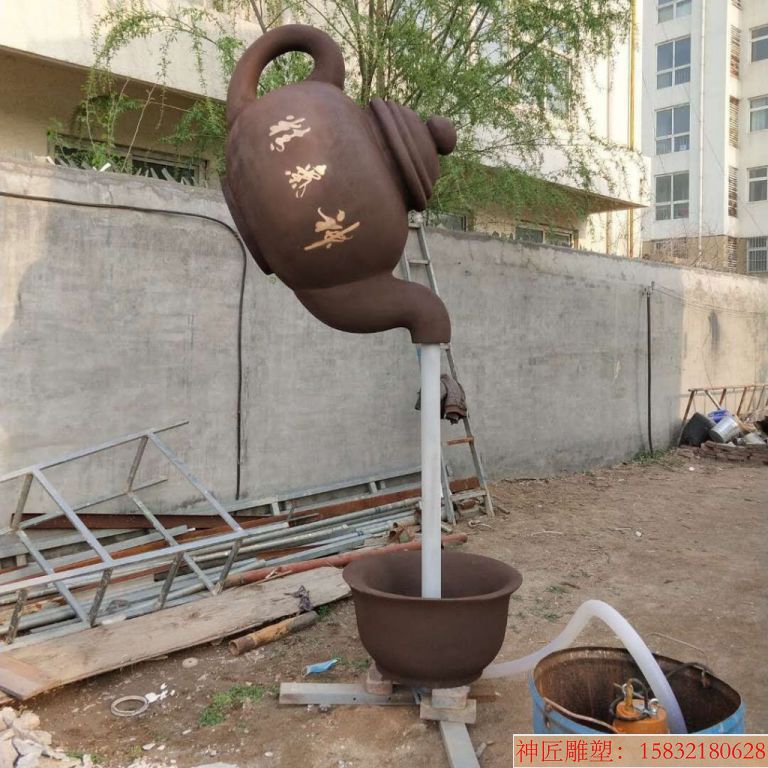 天壺噴泉雕塑價(jià)格,室外大型玻璃鋼