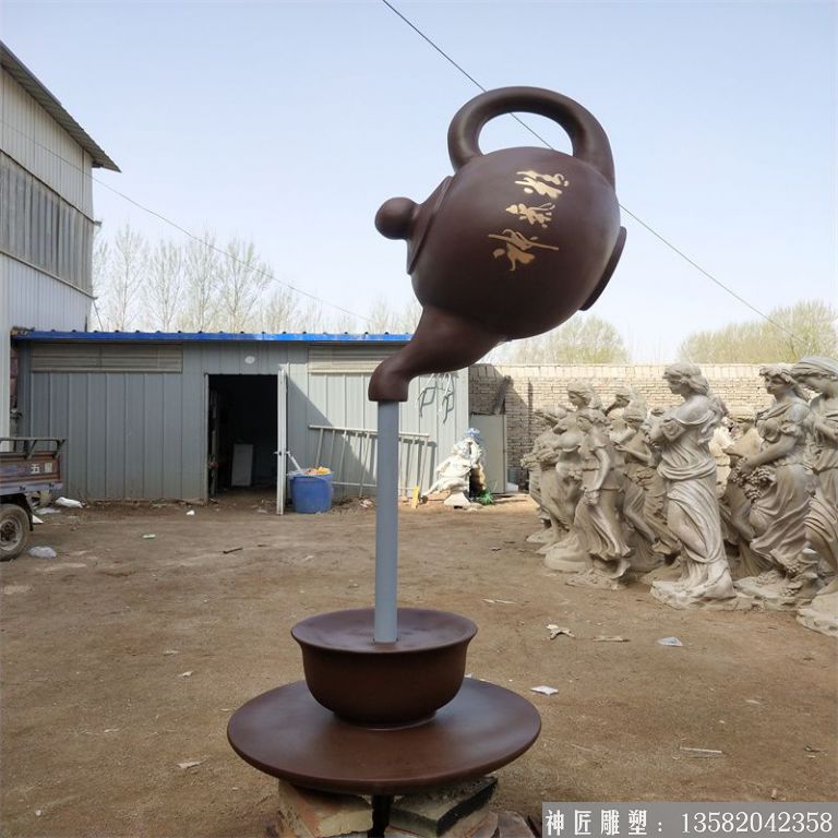玻璃鋼天壺雕塑，懸壺噴水雕塑4